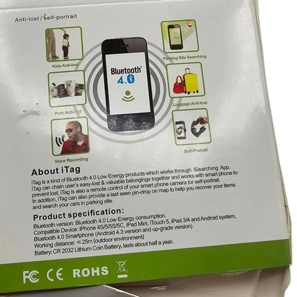 iTag Bluetooth Self Portrait Anti-Lost/Theft Tracking Device Red